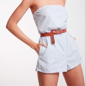 Urban Outfitters Kimchi Blue Blue and White Striped Romper Size S